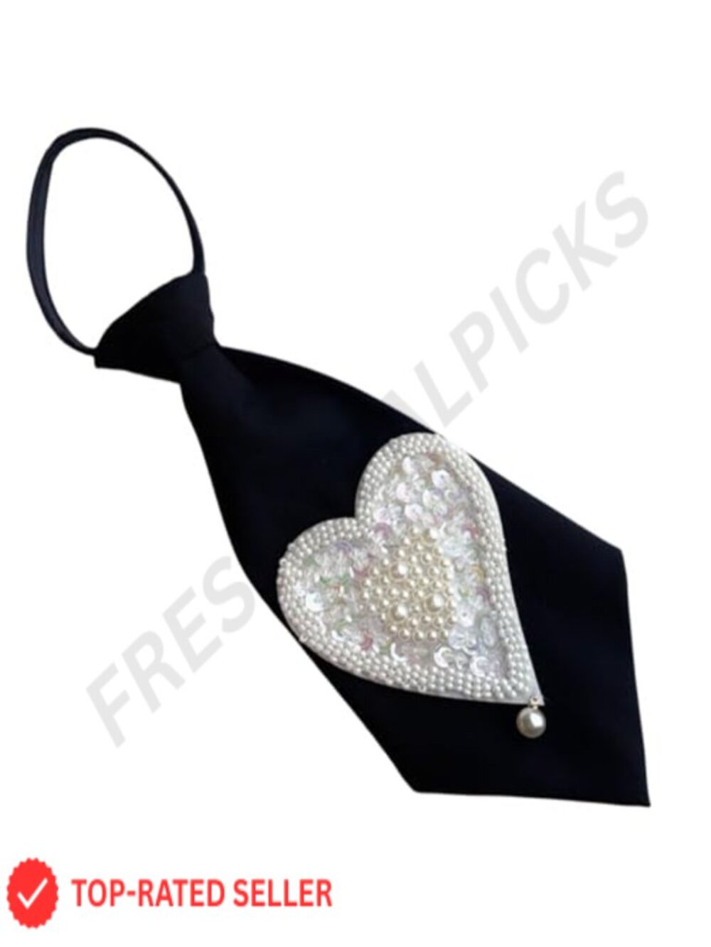 Faux Pearl Bow Tie Brooch Detachable Adjustable Silver Alloy Vintage Formal